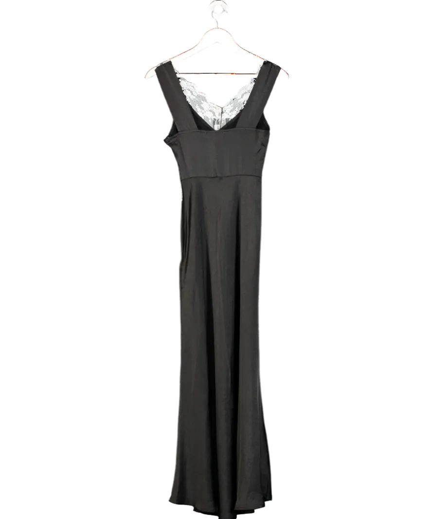 4th & Reckless Black Satin Lace Kelsey Dress UK 6