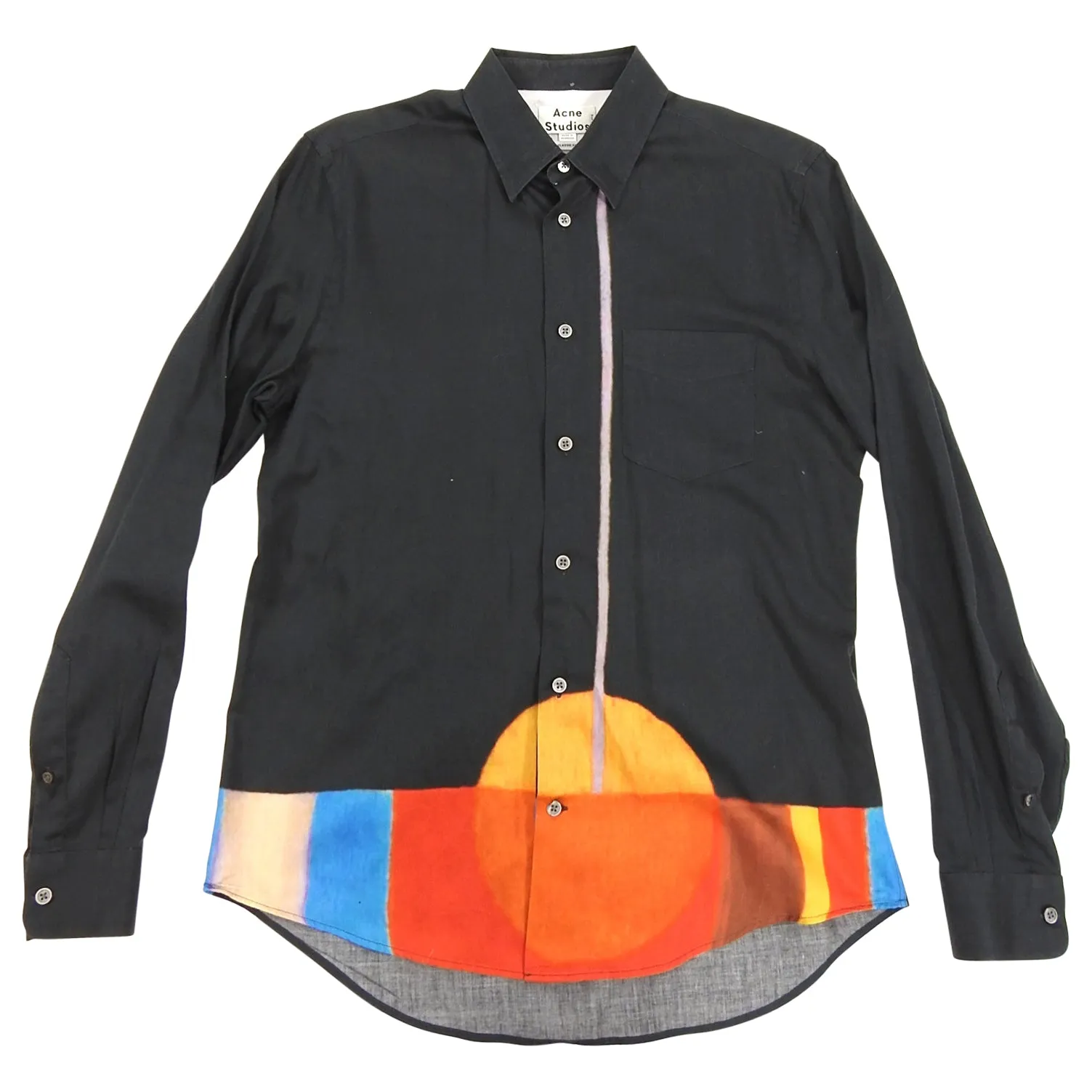 Acne Studios Black and Orange Button Down Shirt - M