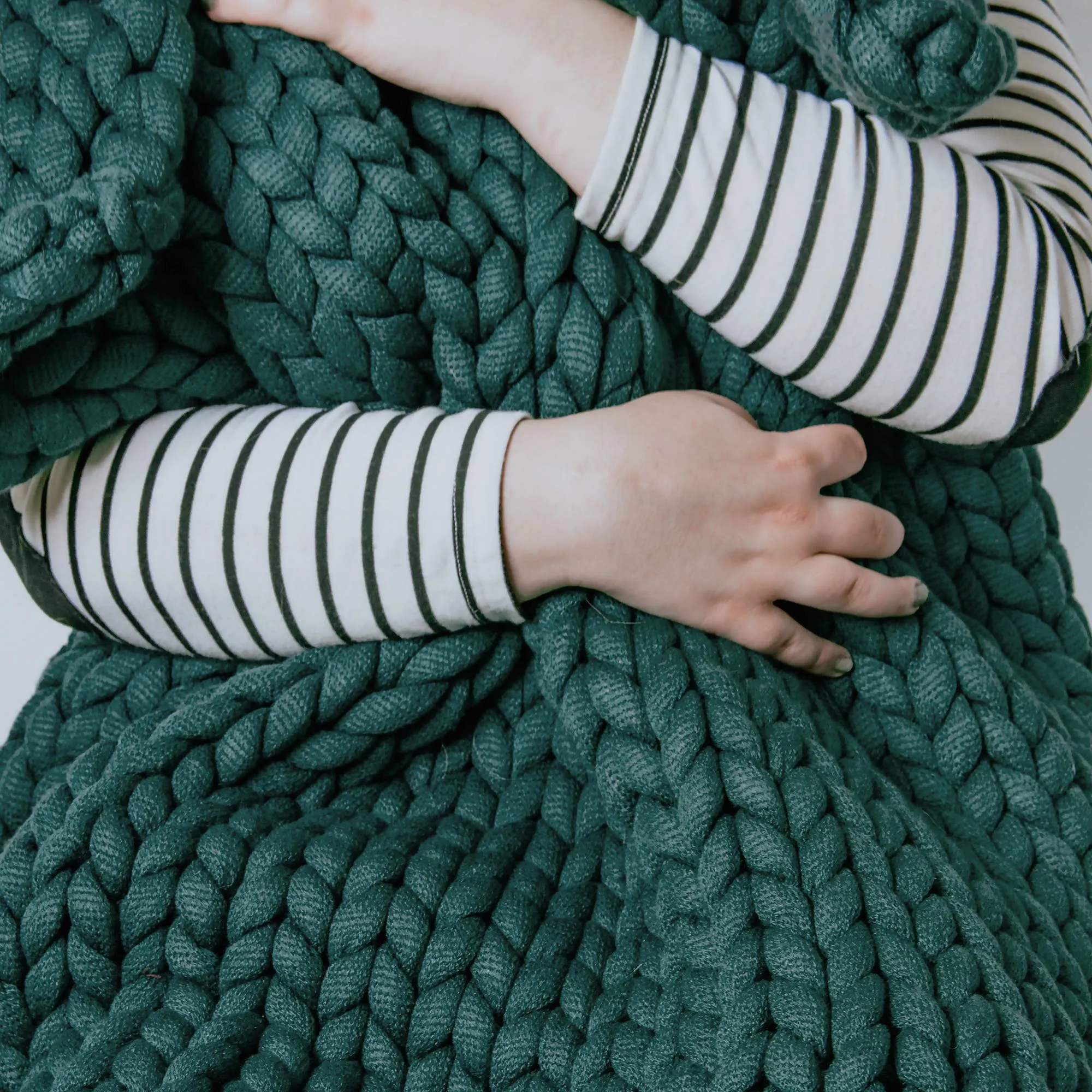 Chunky Knit Throw in Sage