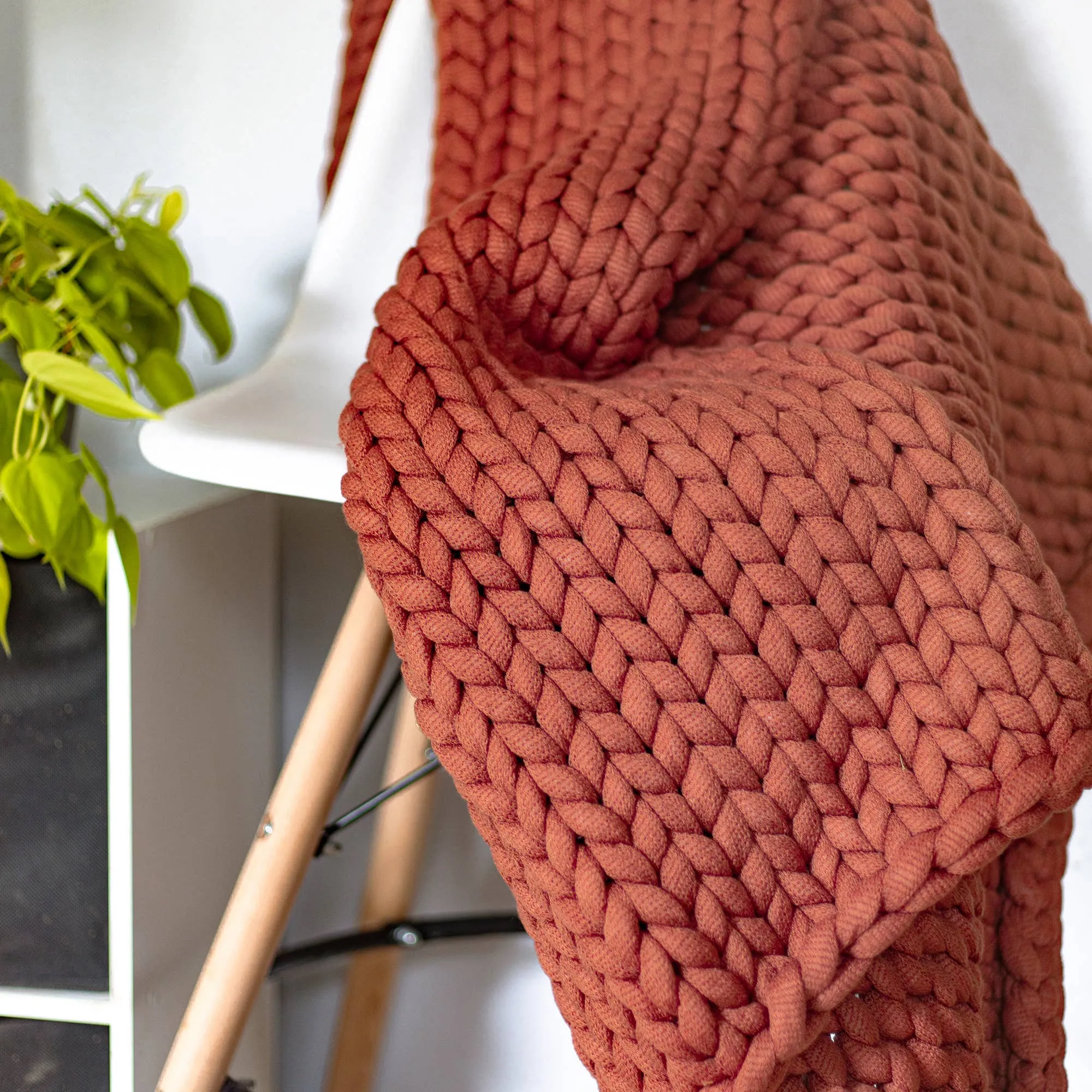 Chunky Knit Throw in Sage