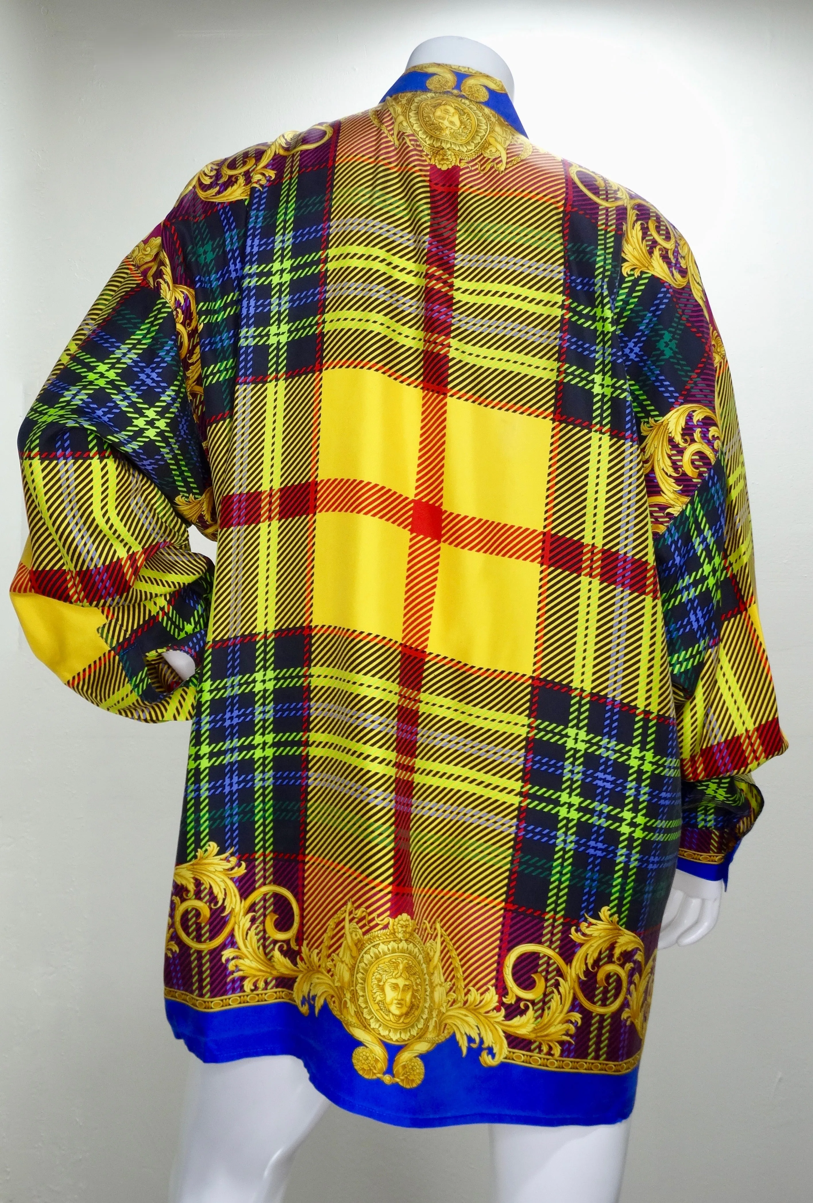 Gianni Versace 1990s Multi-Colored Plaid Shirt