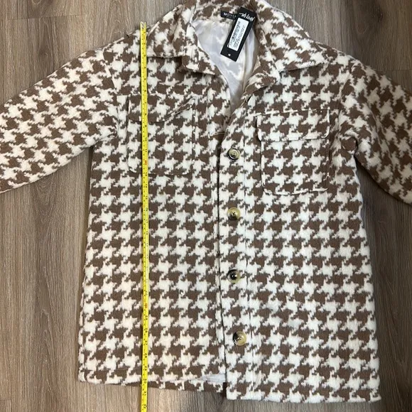 Nasty Gal NWT Houndstooth Faux Wool Jacket 🧥