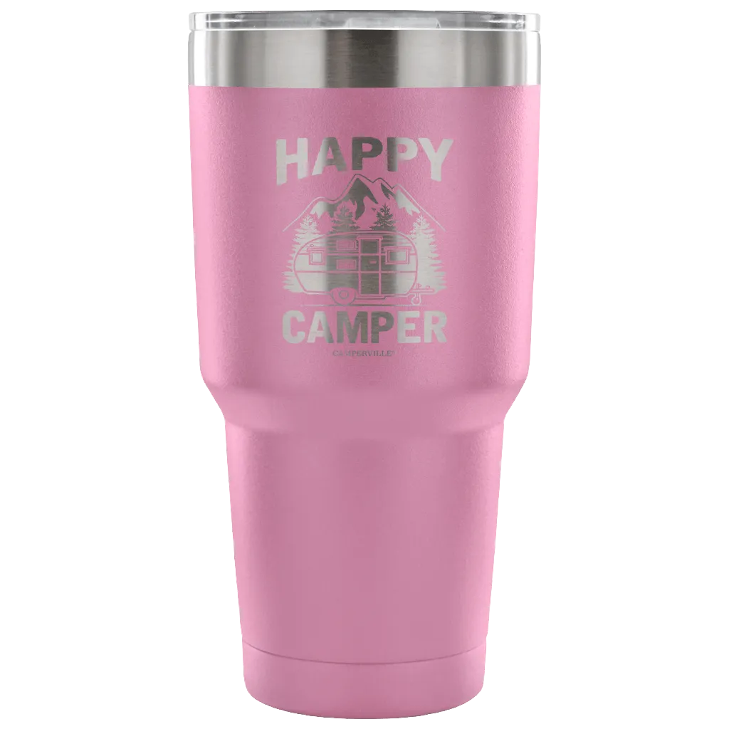 "Happy Camper" Stainless Steel Tumbler