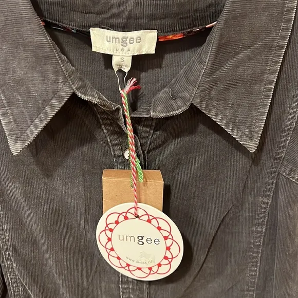 UMGEE USA CORDUROY DRESS DARK GRAY SIZE: SMALL